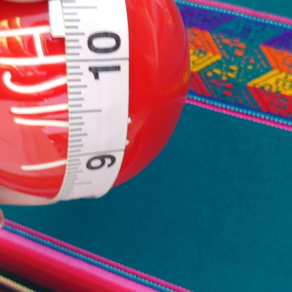 Rae Dunn Set of Two Ceramic Christmas Sphere Ornaments in White & Red - Picture 10 of 11